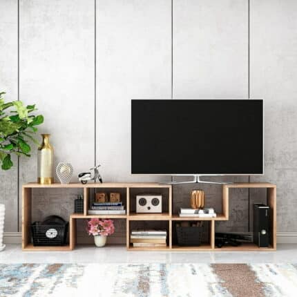 Convertible Modern Wooden TV Stand For Up To 65″