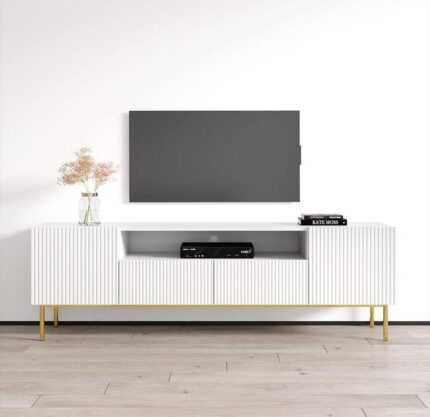 Modern Milky Wooden TV Stands 6FT